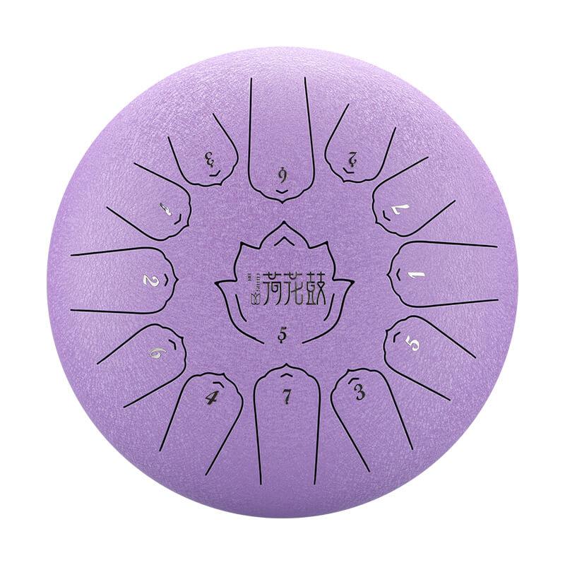 HLURU Huashu Upgrade Lotus Carbon Steel Tongue Drum 12 Inches 13 Notes C Major (6 colors) - HLURU.SHOP