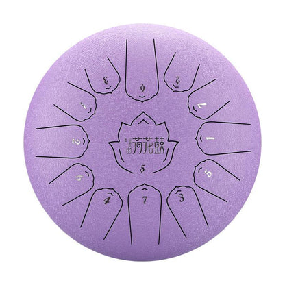 HLURU Huashu Upgrade Lotus Carbon Steel Tongue Drum 12 Inches 13 Notes C Major (6 colors) - HLURU.SHOP