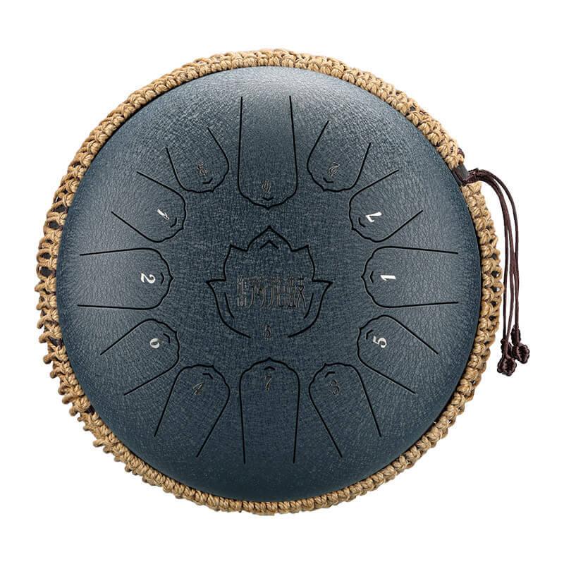 HLURU Huashu Upgrade Lotus Carbon Steel Tongue Drum 12 Inches 13 Notes C Major (6 colors) - HLURU.SHOP