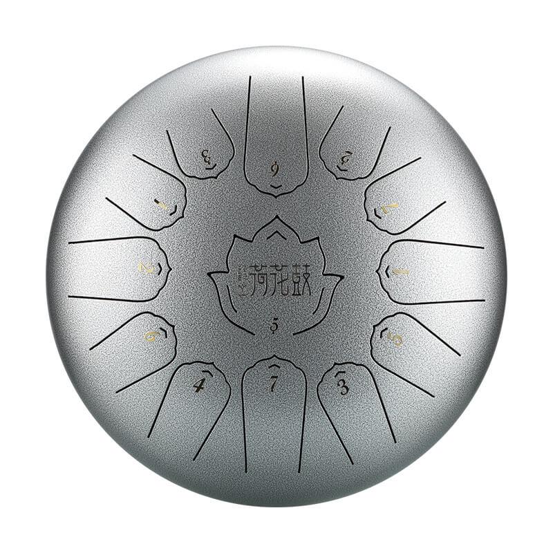 HLURU Huashu Upgrade Lotus Carbon Steel Tongue Drum 12 Inches 13 Notes C Major (6 colors) - HLURU.SHOP