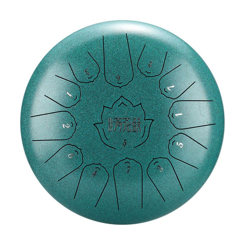 HLURU Huashu Upgrade Lotus Carbon Steel Tongue Drum 12 Inches 13 Notes C Major (6 colors) - HLURU.SHOP