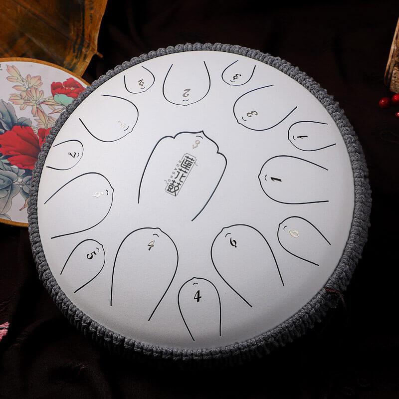 HLURU Huashu Upgrade Lotus Carbon Steel Tongue Drum 13 Inches 15 Notes C Key (D KEY Can Be Customized) - HLURU.SHOP