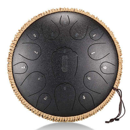 HLURU Huashu Upgrade Lotus Carbon Steel Tongue Drum 13 Inches 15 Notes C Key (D KEY Can Be Customized) - HLURU.SHOP