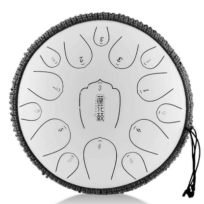 HLURU Huashu Upgrade Lotus Carbon Steel Tongue Drum 13 Inches 15 Notes C Key (D KEY Can Be Customized) - HLURU.SHOP