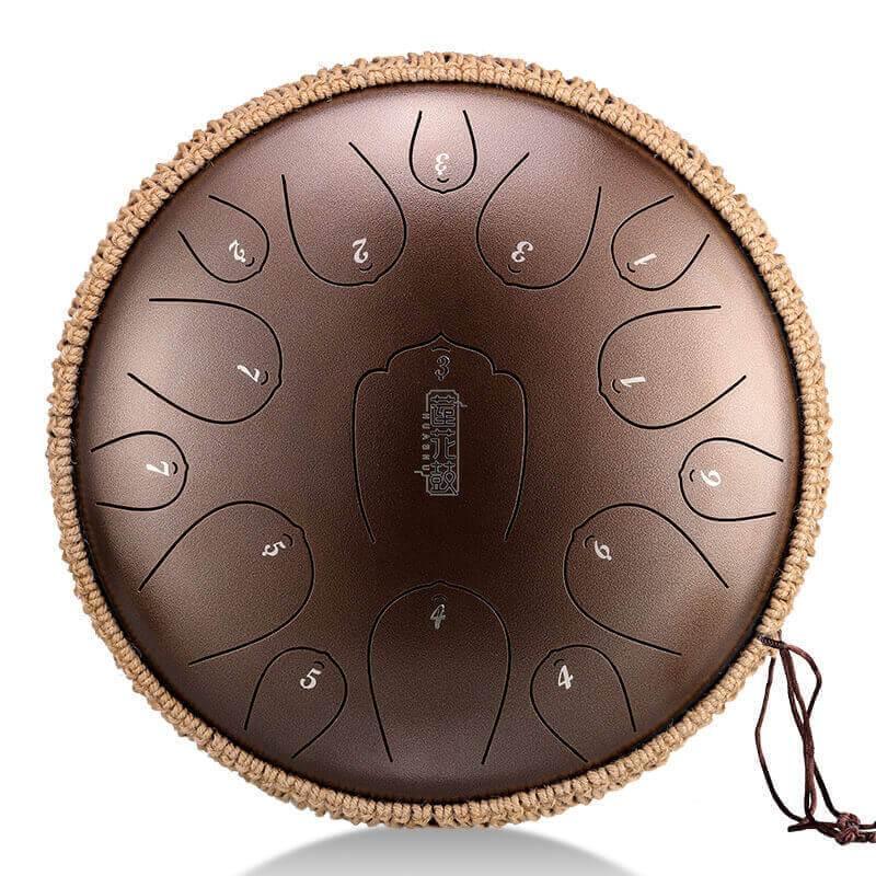 HLURU Huashu Upgrade Lotus Carbon Steel Tongue Drum 13 Inches 15 Notes C Key (D KEY Can Be Customized) - HLURU.SHOP