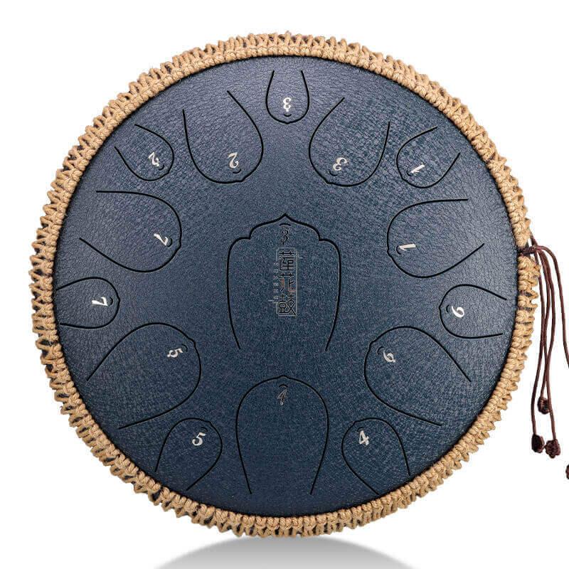 HLURU Huashu Upgrade Lotus Carbon Steel Tongue Drum 13 Inches 15 Notes D Key (C KEY Can Be Customized) - HLURU.SHOP