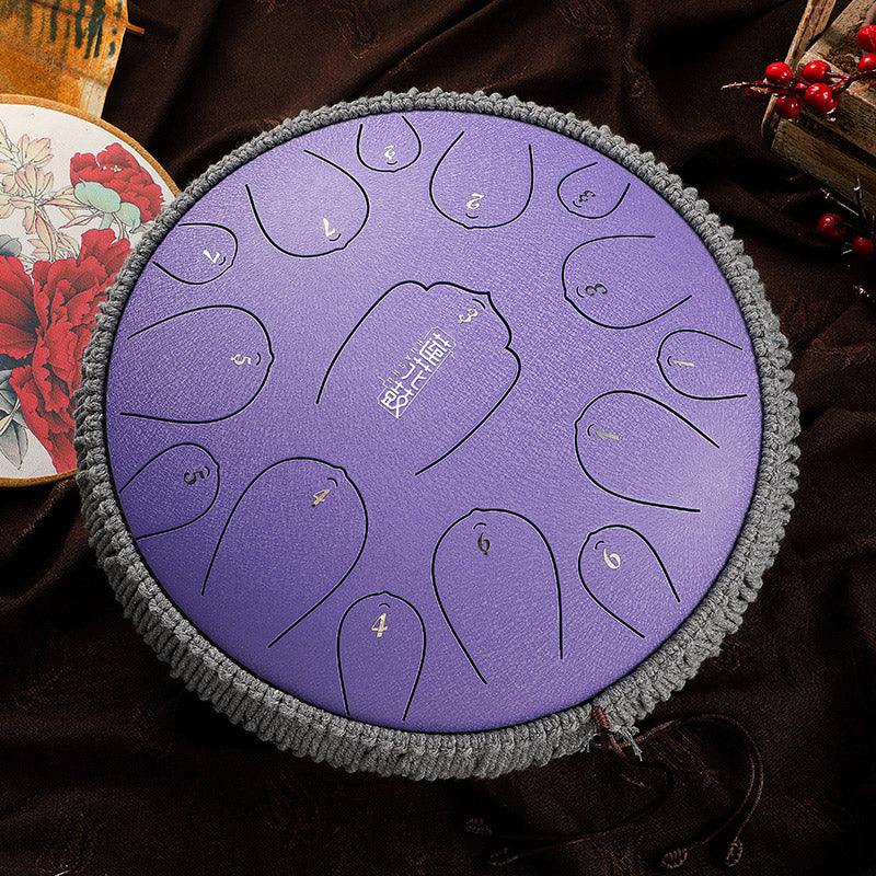 HLURU Huashu Upgrade Lotus Carbon Steel Tongue Drum 13 Inches 15 Notes D Key (C KEY Can Be Customized) - HLURU.SHOP