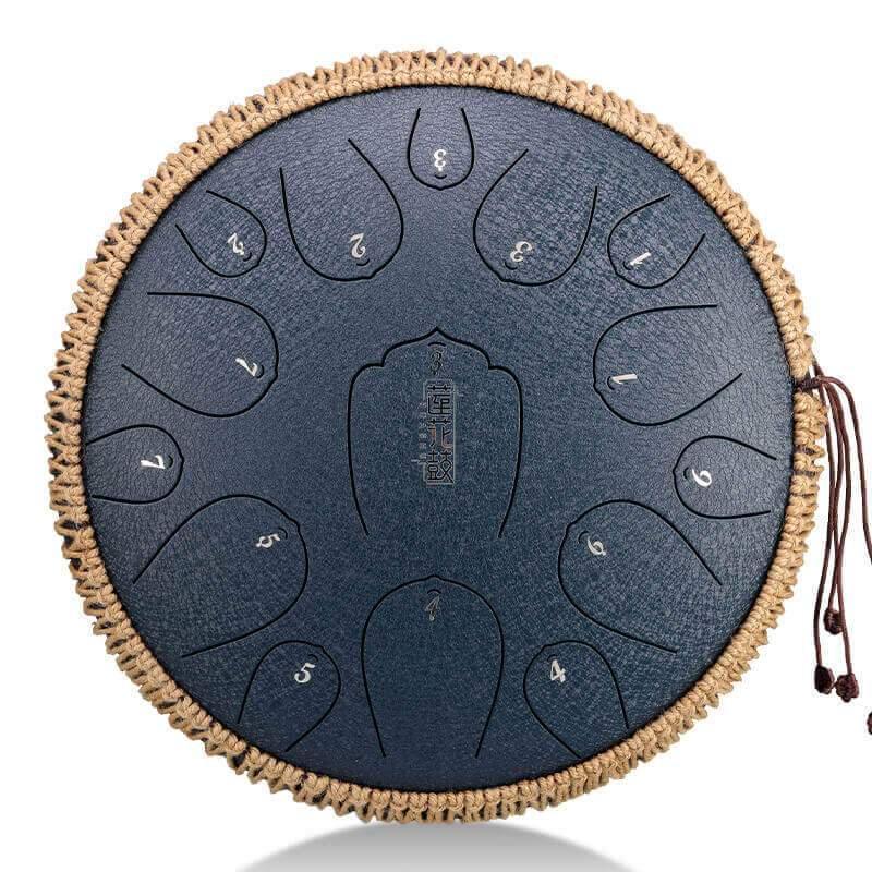 HLURU Huashu Upgrade Lotus Carbon Steel Tongue Drum 14 Inches 15 Notes C Key (D KEY Can Be Customized) - HLURU.SHOP