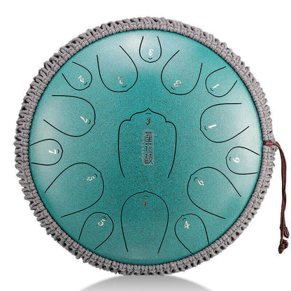 HLURU Huashu Upgrade Lotus Carbon Steel Tongue Drum 14 Inches 15 Notes D Key (C KEY Can Be Customized) - HLURU.SHOP