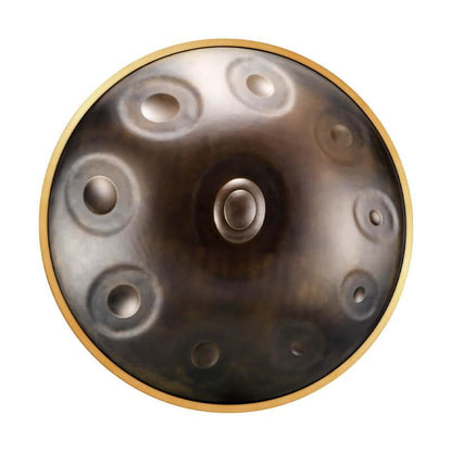 HLURU Level A Upgrade Bronze Kurd Scale D Minor 22 Inch 9/10 Notes 1.2mm Nitride Steel Handpan Drum, Available in 440 Hz, High-end Percussion Instrument - HLURU.SHOP