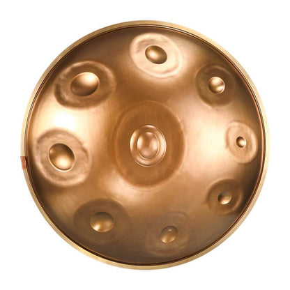 HLURU Level A Upgrade Dazzling Gold Kurd Scale D Minor 22 Inch 9 Notes 1.2mm Stainless Steel Handpan Drum, Available in 440 Hz, High-end Percussion Instrument - HLURU.SHOP