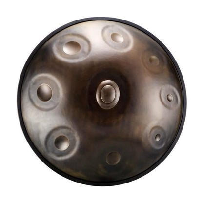 HLURU Level B Upgrade Bronze Kurd Scale D Minor 22 Inch 9/10 Notes 1.2mm Nitride Steel Handpan Drum, Available in 440 Hz, High-end Percussion Instrument - HLURU.SHOP