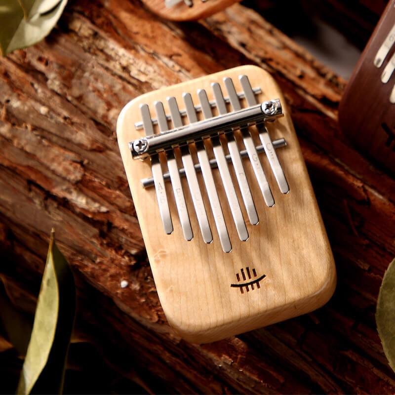 HLURU Mini 8 Key Flat Board Kalimba Thumb Piano, Maple Single Board C Tone Kalimba Instrument - HLURU.SHOP