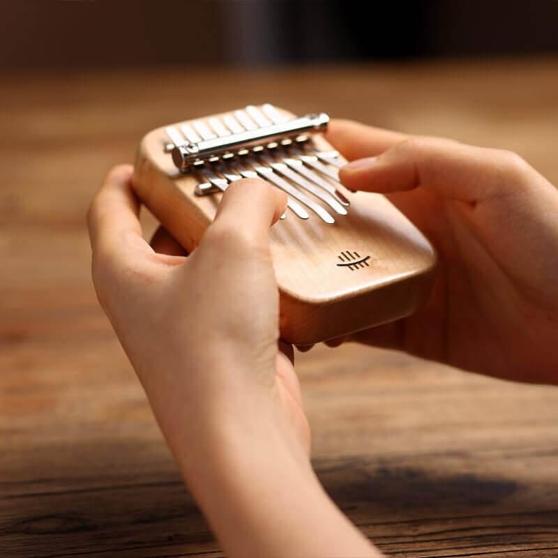 HLURU Mini 8 Key Flat Board Kalimba Thumb Piano, Maple Single Board C Tone Kalimba Instrument - HLURU.SHOP