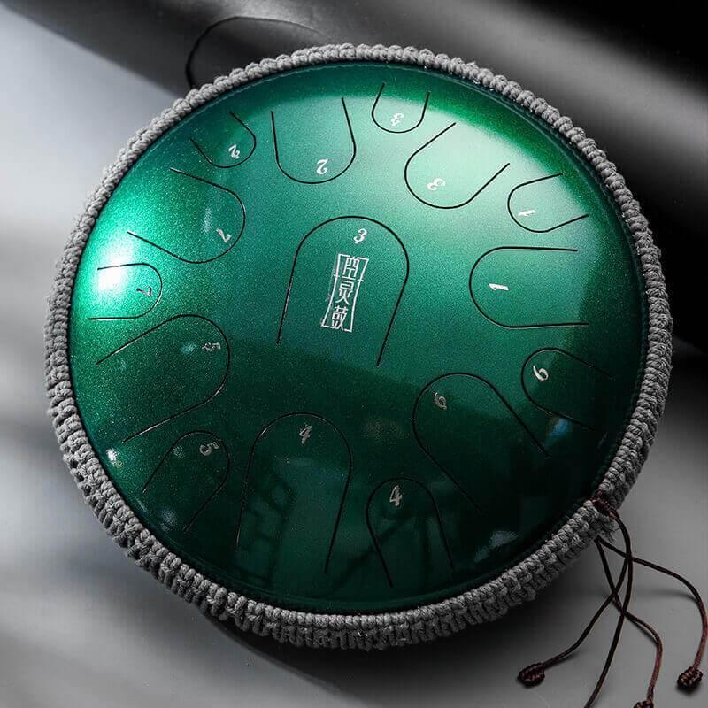 HLURU Pearl Paint Titanium Steel Tongue Drum C Major & D Major 14 Inch 15 Note Percussion Instrument For Yoga Meditation - HLURU.SHOP