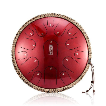 HLURU Pearl Paint Titanium Steel Tongue Drum C Major & D Major 14 Inch 15 Note Percussion Instrument For Yoga Meditation - HLURU.SHOP