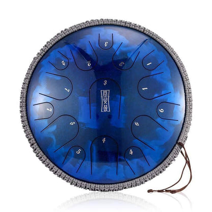 HLURU Pearl Paint Titanium Steel Tongue Drum C Major & D Major 14 Inch 15 Note Percussion Instrument For Yoga Meditation - HLURU.SHOP