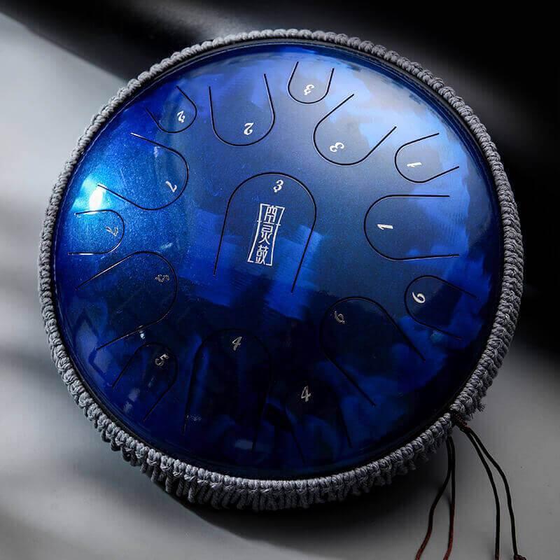 HLURU Pearl Paint Titanium Steel Tongue Drum C Major & D Major 14 Inch 15 Note Percussion Instrument For Yoga Meditation - HLURU.SHOP