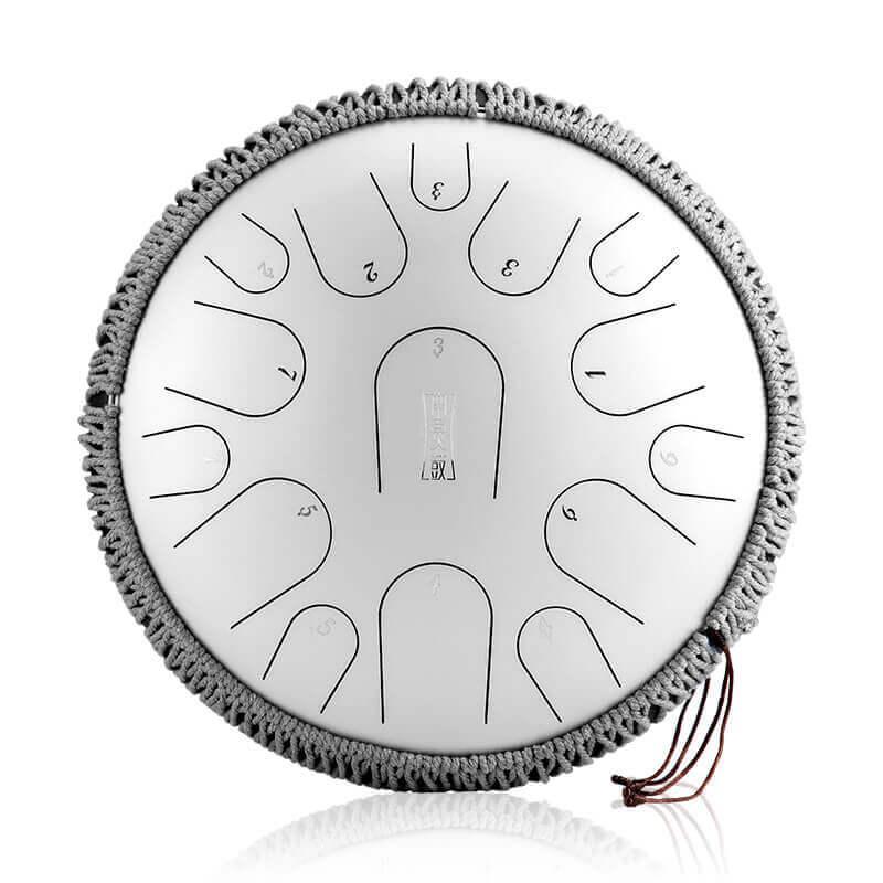 HLURU Pearl Paint Titanium Steel Tongue Drum C Major & D Major 14 Inch 15 Note Percussion Instrument For Yoga Meditation - HLURU.SHOP