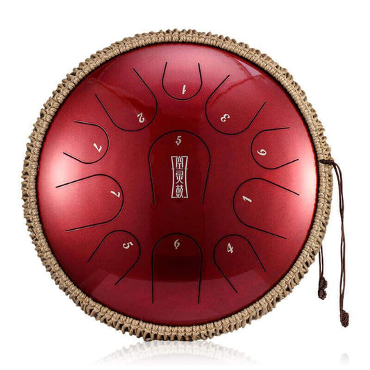 HLURU Pearl Paint Titanium Steel Tongue Drum C Major Tone 13 Inch 11 Note Percussion Instrument For Yoga Meditation - HLURU.SHOP