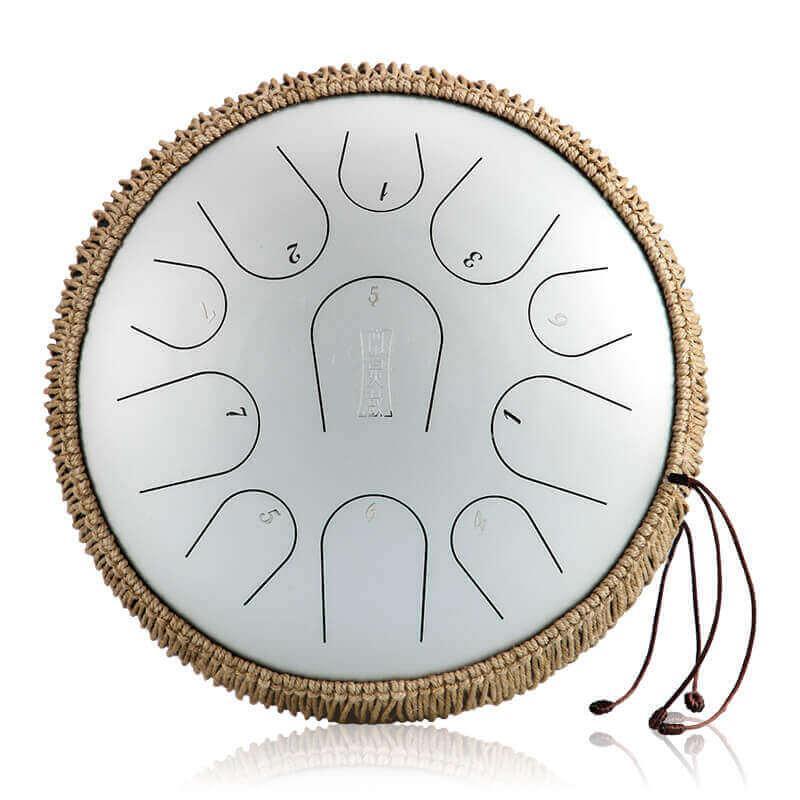 HLURU Pearl Paint Titanium Steel Tongue Drum C Major Tone 14 Inch 11 Note Percussion Instrument For Yoga Meditation - HLURU.SHOP