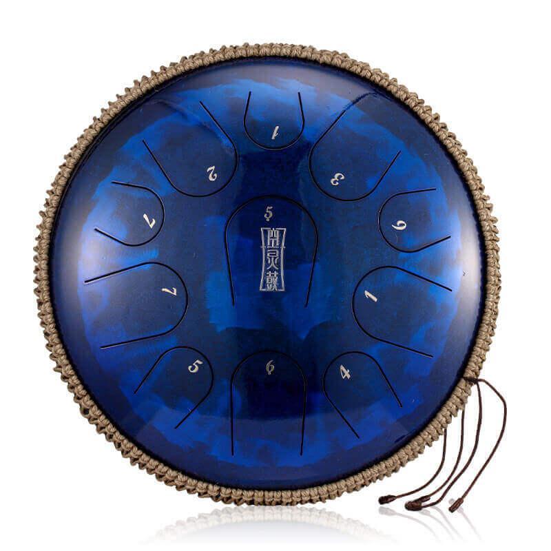 HLURU Pearl Paint Titanium Steel Tongue Drum C Major Tone 14 Inch 11 Note Percussion Instrument For Yoga Meditation - HLURU.SHOP