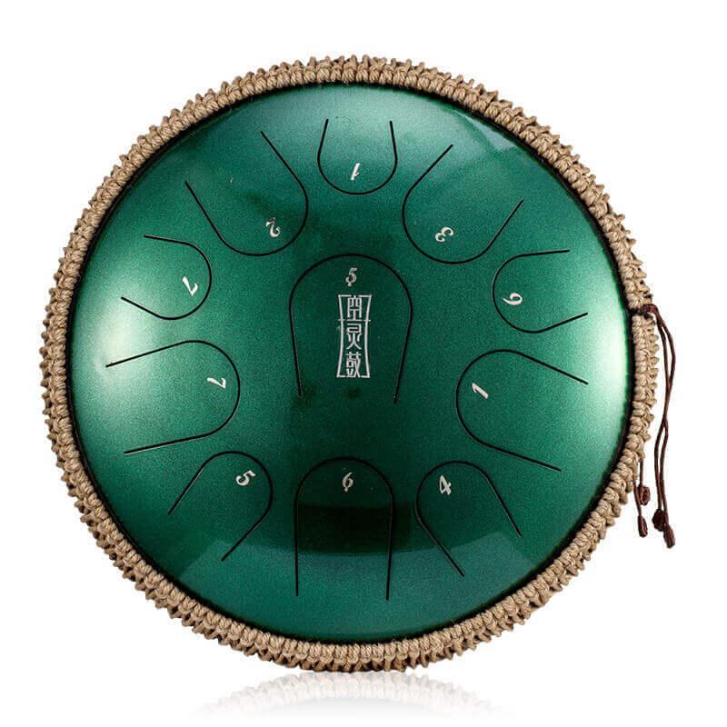 HLURU Pearl Paint Titanium Steel Tongue Drum C Major Tone 14 Inch 11 Note Percussion Instrument For Yoga Meditation - HLURU.SHOP