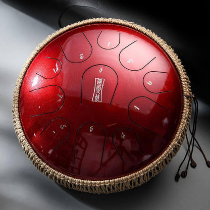 HLURU Pearl Paint Titanium Steel Tongue Drum C Major Tone 14 Inch 11 Note Percussion Instrument For Yoga Meditation - HLURU.SHOP