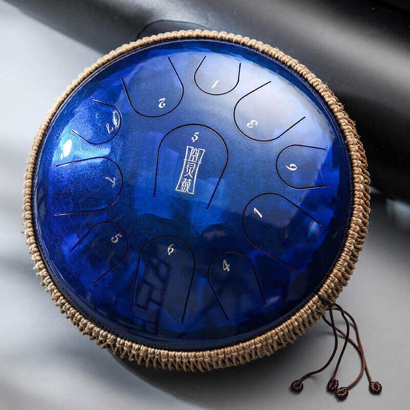 HLURU Pearl Paint Titanium Steel Tongue Drum C Major Tone 14 Inch 11 Note Percussion Instrument For Yoga Meditation - HLURU.SHOP