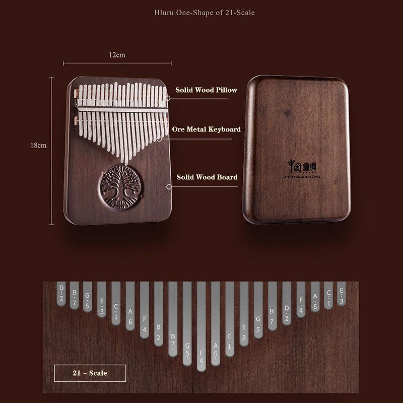 HLURU Tree of Life 21 Key Single Layer Walnut Kalimba Thumb Piano, C Tone Kalimba Instrument - HLURU.SHOP