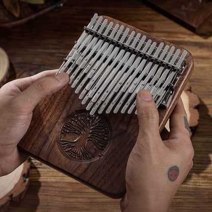 HLURU Tree of Life 34 Keys Double Layer Walnut Kalimba Thumb Piano, B Tone & C Tone Kalimba Instrument - HLURU.SHOP