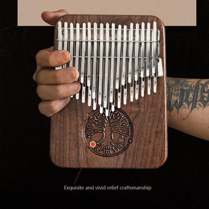 HLURU Tree of Life 34 Keys Double Layer Walnut Kalimba Thumb Piano, B Tone & C Tone Kalimba Instrument - HLURU.SHOP