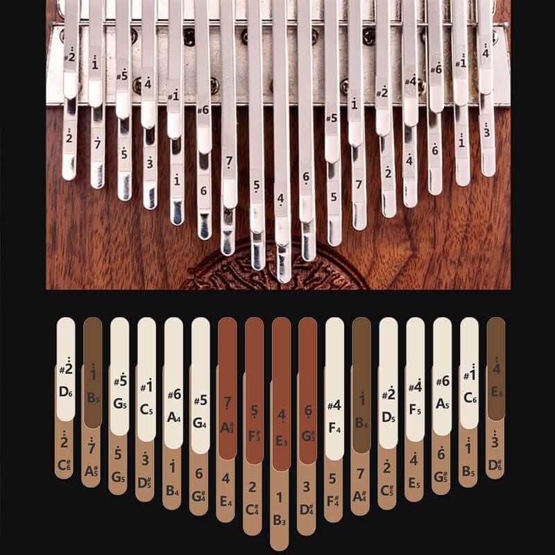 HLURU Tree of Life 34 Keys Double Layer Walnut Kalimba Thumb Piano, B Tone & C Tone Kalimba Instrument - HLURU.SHOP