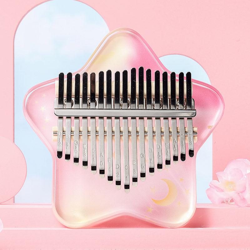 HluruShop Acrylic Galaxy 17/21 Key Flat Board Kalimba Thumb Piano For Children, Single Board C Tone Kalimba Instrument - HLURU.SHOP