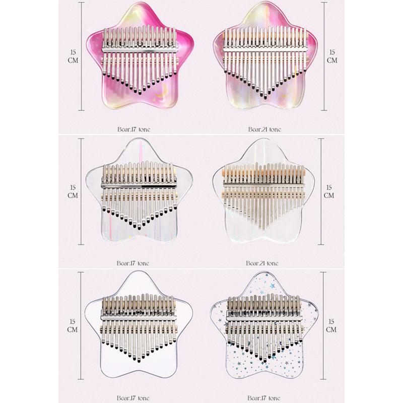 HluruShop Acrylic Galaxy 17/21 Key Flat Board Kalimba Thumb Piano For Children, Single Board C Tone Kalimba Instrument - HLURU.SHOP