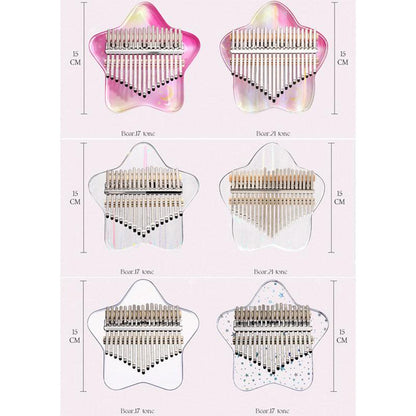 HluruShop Acrylic Galaxy 17/21 Key Flat Board Kalimba Thumb Piano For Children, Single Board C Tone Kalimba Instrument - HLURU.SHOP