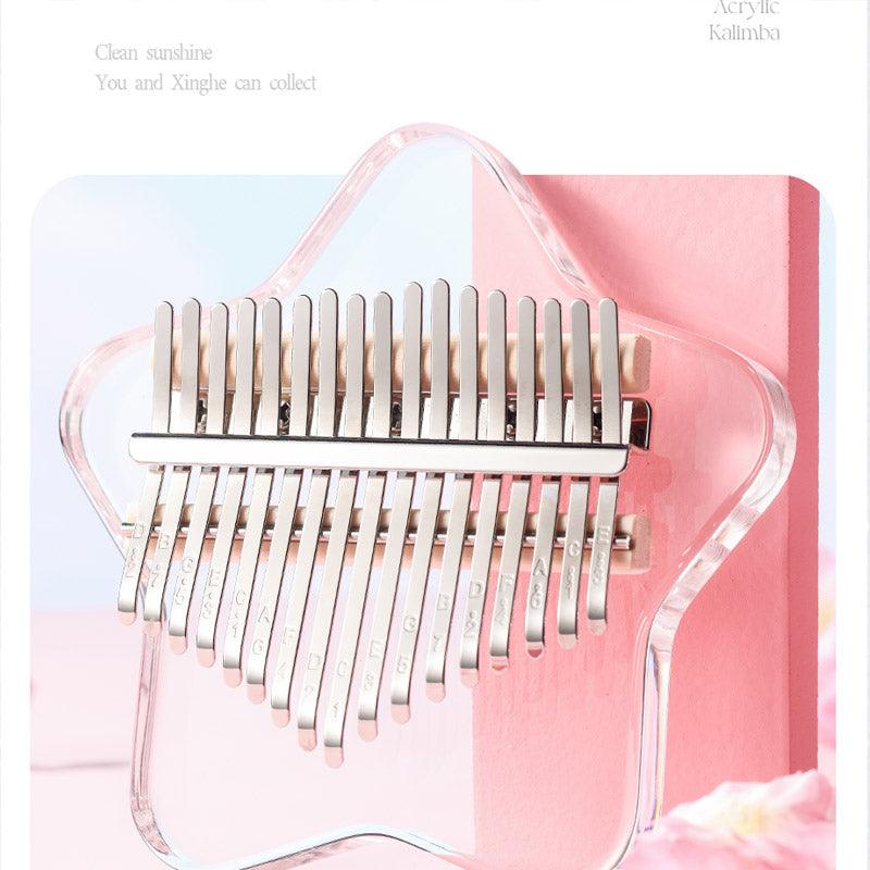 HluruShop Acrylic Galaxy 17/21 Key Flat Board Kalimba Thumb Piano For Children, Single Board C Tone Kalimba Instrument - HLURU.SHOP