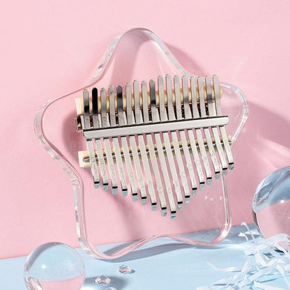 HluruShop Acrylic Galaxy 17/21 Key Flat Board Kalimba Thumb Piano For Children, Single Board C Tone Kalimba Instrument - HLURU.SHOP