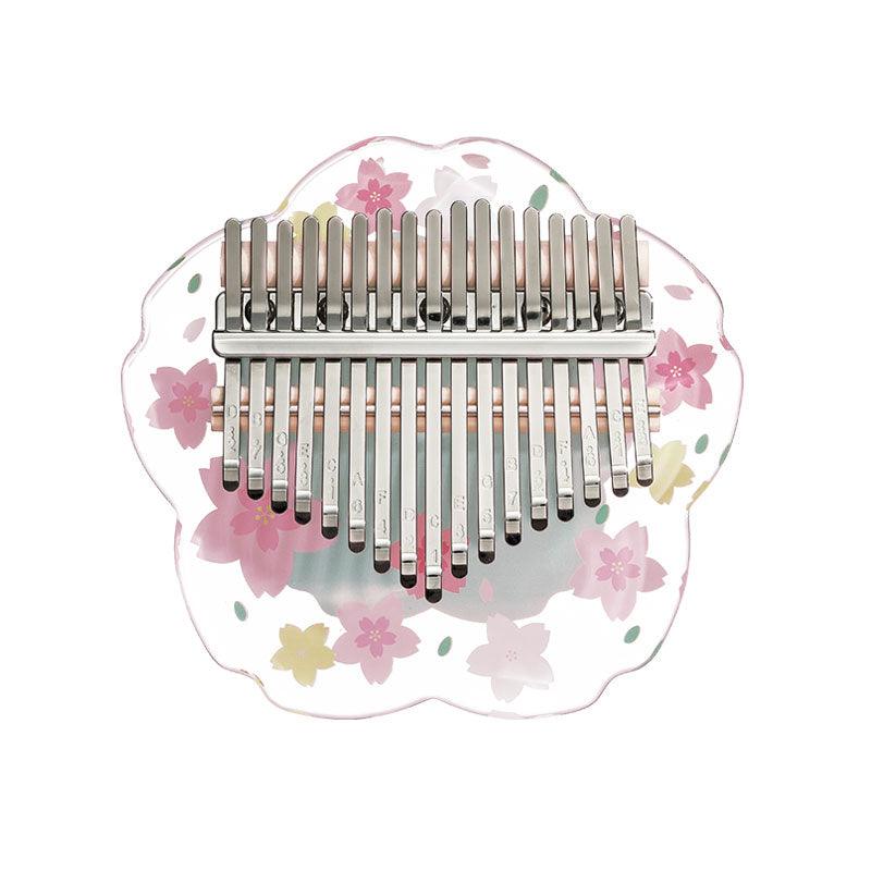 HluruShop Cherry Blossoms Acrylic 17/21 Key Flat Board Kalimba Thumb Piano For Children, Single Board C Tone Kalimba Instrument - HLURU.SHOP