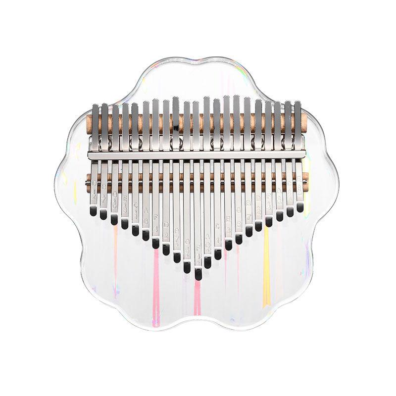 HluruShop Cherry Blossoms Acrylic 17/21 Key Flat Board Kalimba Thumb Piano For Children, Single Board C Tone Kalimba Instrument - HLURU.SHOP