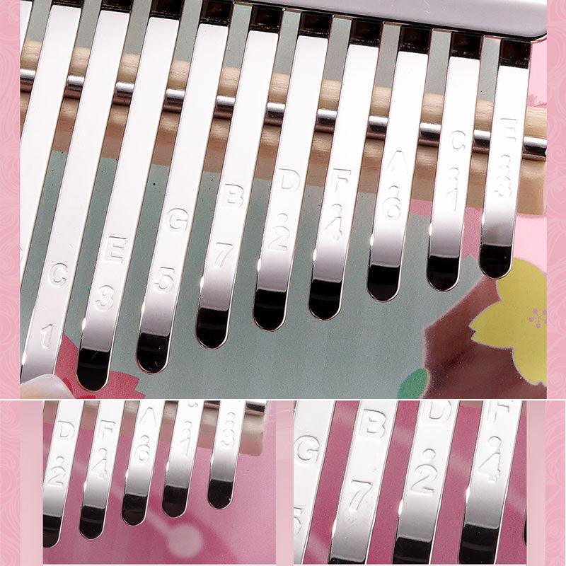 HluruShop Cherry Blossoms Acrylic 17/21 Key Flat Board Kalimba Thumb Piano For Children, Single Board C Tone Kalimba Instrument - HLURU.SHOP