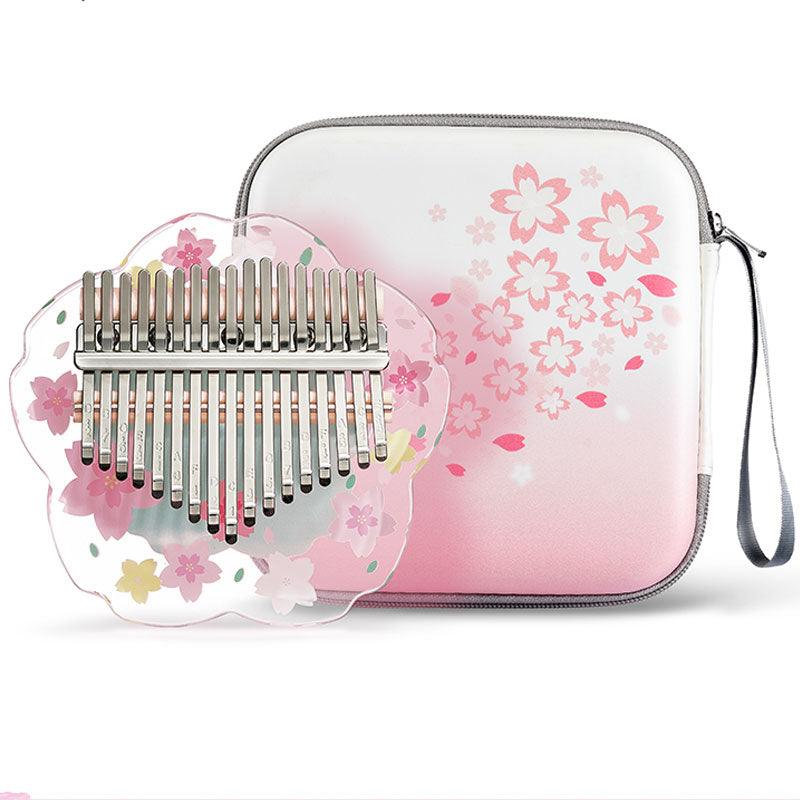 HluruShop Cherry Blossoms Acrylic 17/21 Key Flat Board Kalimba Thumb Piano For Children, Single Board C Tone Kalimba Instrument - HLURU.SHOP