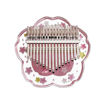 HluruShop Cherry Blossoms Acrylic 17/21 Key Flat Board Kalimba Thumb Piano For Children, Single Board C Tone Kalimba Instrument - HLURU.SHOP