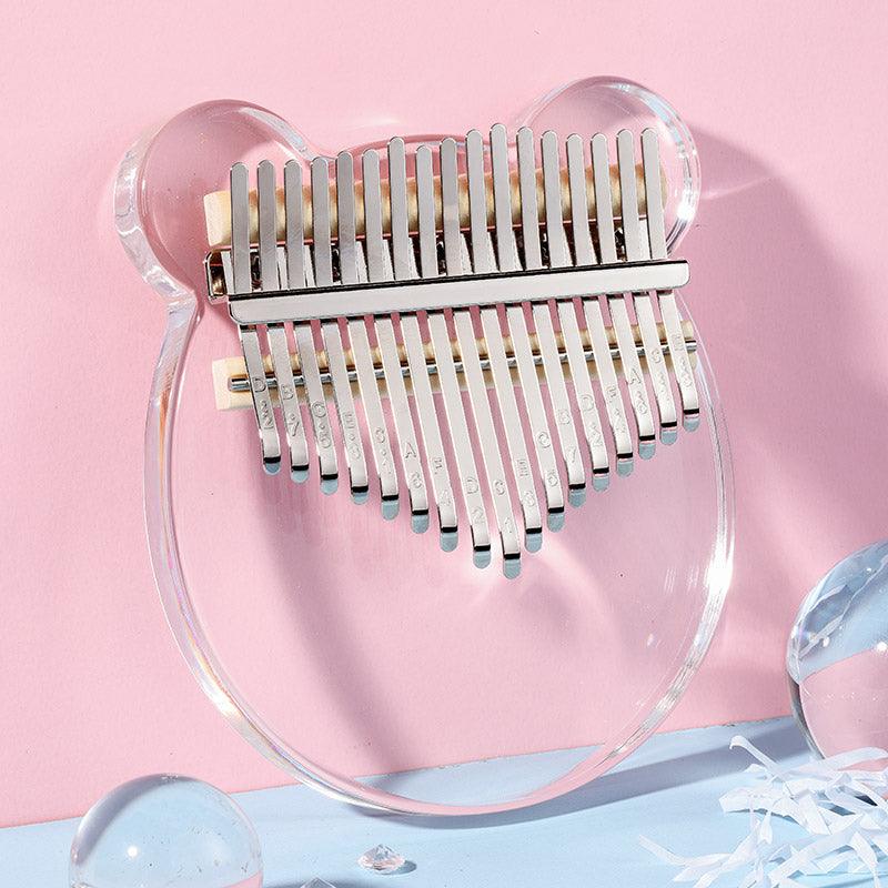 HluruShop Transparent Acrylic 17/21 Key Flat Board Kalimba Thumb Piano For Children, Single Board C Tone Kalimba Instrument - HLURU.SHOP