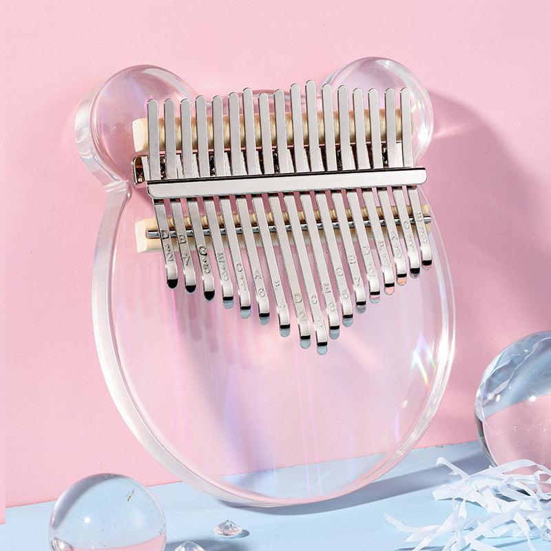 HluruShop Transparent Acrylic 17/21 Key Flat Board Kalimba Thumb Piano For Children, Single Board C Tone Kalimba Instrument - HLURU.SHOP