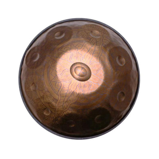 MiSoundofNature Customized Epiphany Entirely Handmade Handpan Drum - C Major Stainless Steel 22 In 9/10/12 Notes, Available in 432 Hz & 440 Hz - HLURU.SHOP