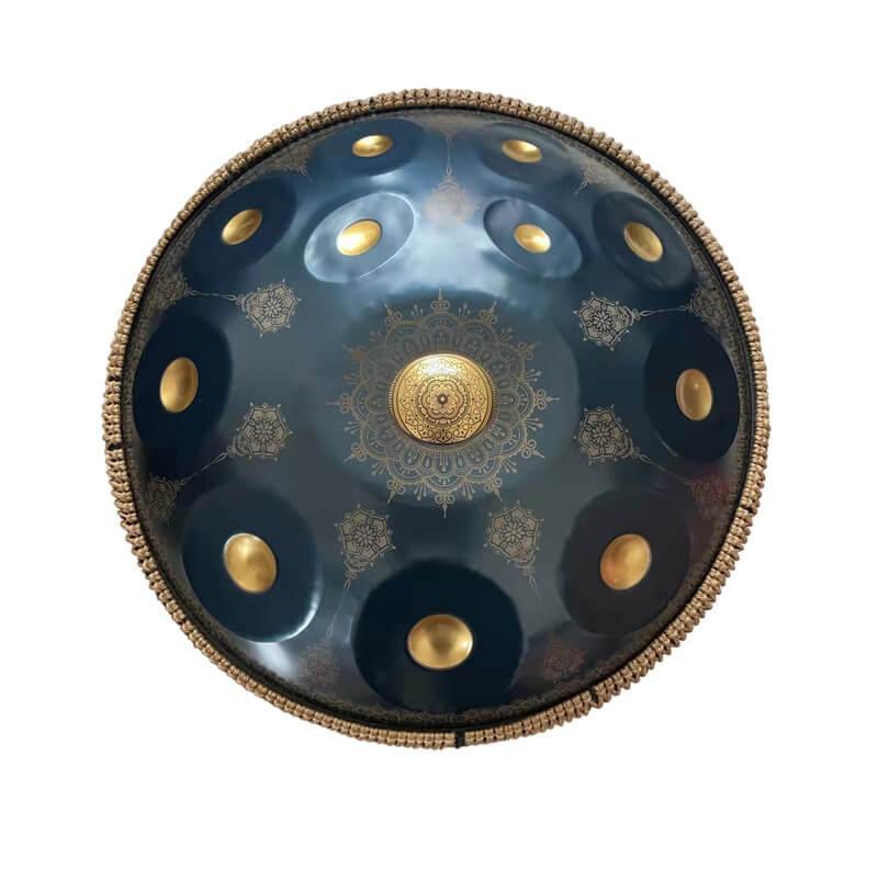 MiSoundofNature Customized Royal Garden Handmade Handpan Drum Hijaz D Minor 22 Inch 9/10/12 Notes Nitride Steel, Available in 432 Hz and 440 Hz - HLURU.SHOP