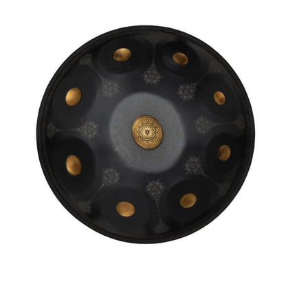 MiSoundofNature Customized Royal Garden Handmade Handpan Drum Hijaz D Minor 22 Inch 9/10/12 Notes Nitride Steel, Available in 432 Hz and 440 Hz - HLURU.SHOP