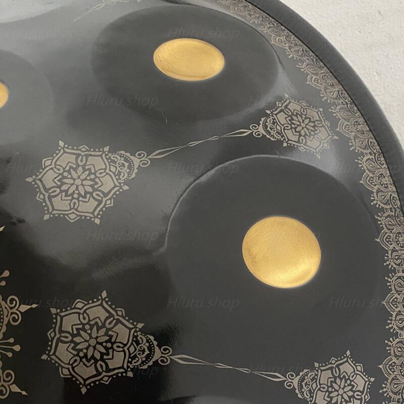 MiSoundofNature Customized Royal Garden Handmade Handpan Drum Hijaz D Minor 22 Inch 9/10/12 Notes Nitride Steel, Available in 432 Hz and 440 Hz - HLURU.SHOP