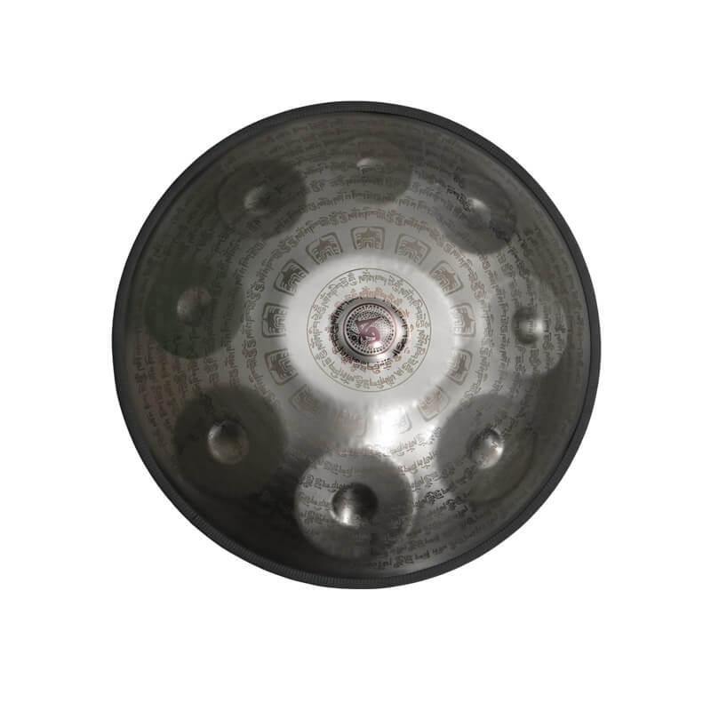 MiSoundofNature Customized Sanskrit C Major 22 Inch 9/10/12 Notes Stainless Steel / Nitride Steel Handpan Drum, Available in 432 Hz & 440 Hz - HLURU.SHOP